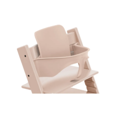 Tripp Trapp® chair Serene Pink, with Baby Set. Close-up.