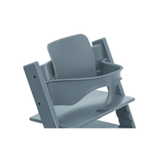 Tripp Trapp® chair Fjord Blue with Baby Set. Close-up.